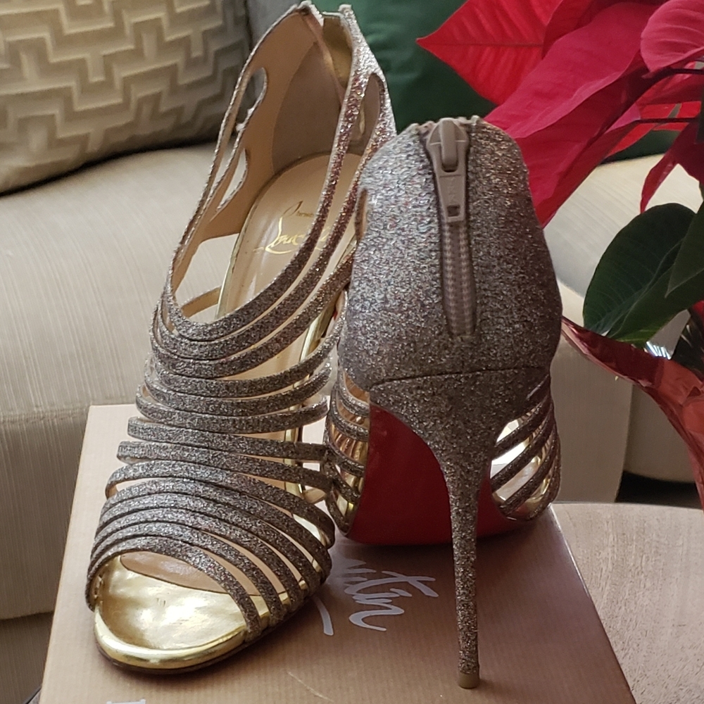 Louboutin Bridal Multi 100mm Glitter Sandals